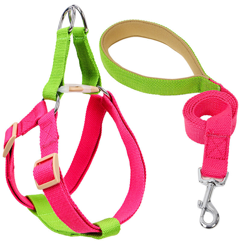 Colorful Pet Drawstring Vest Harness Leash