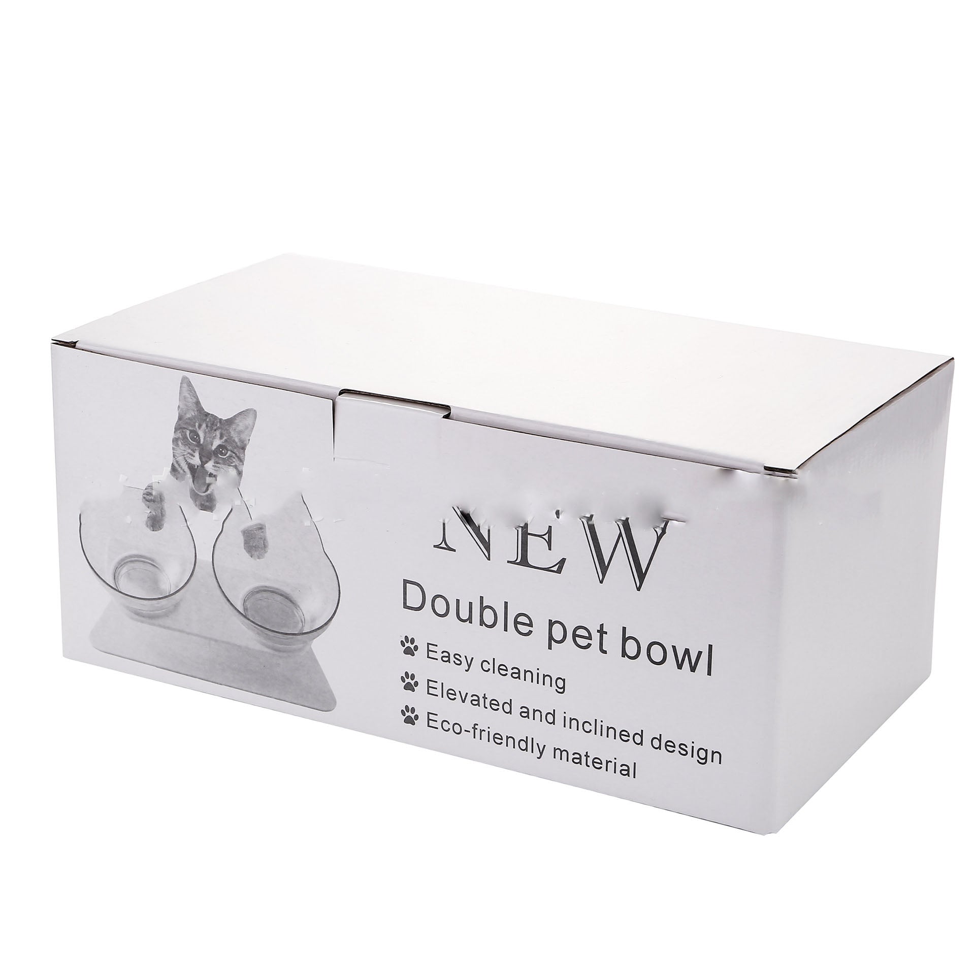 Non-Slip Elevated Double Pet Bowl for Spine Protection