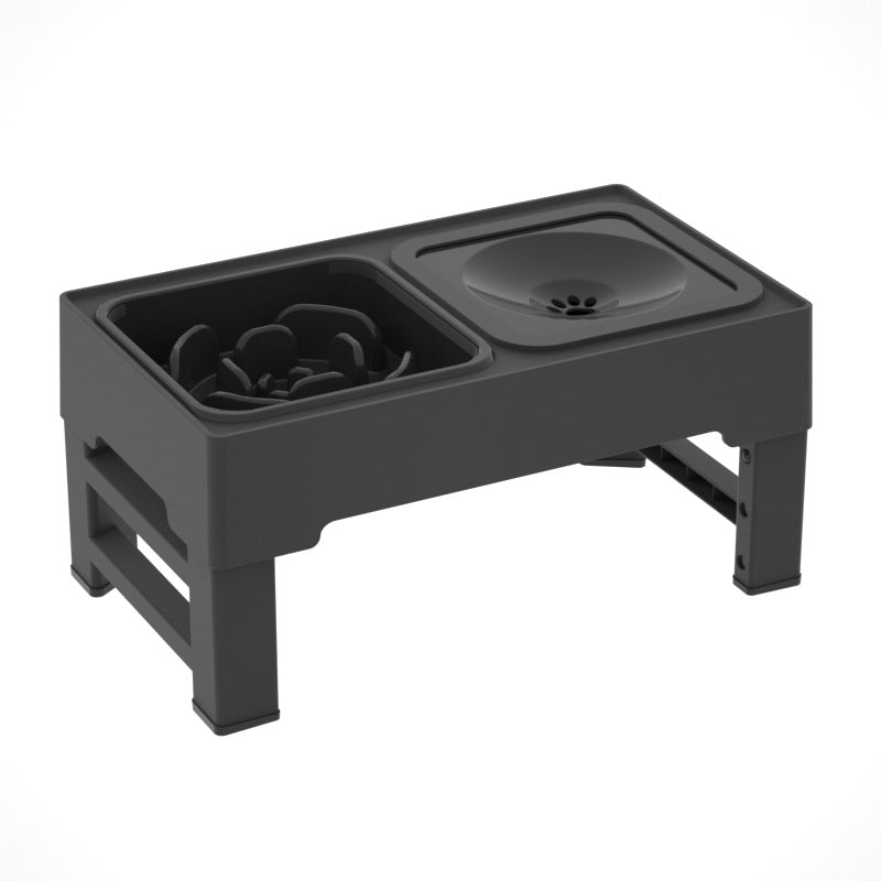 Adjustable Elevated Double Pet Bowl with Stainless Stand