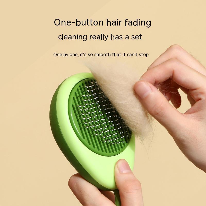 Avocado-Shaped Pet Hair Remover Brush with Stainless Steel Needles