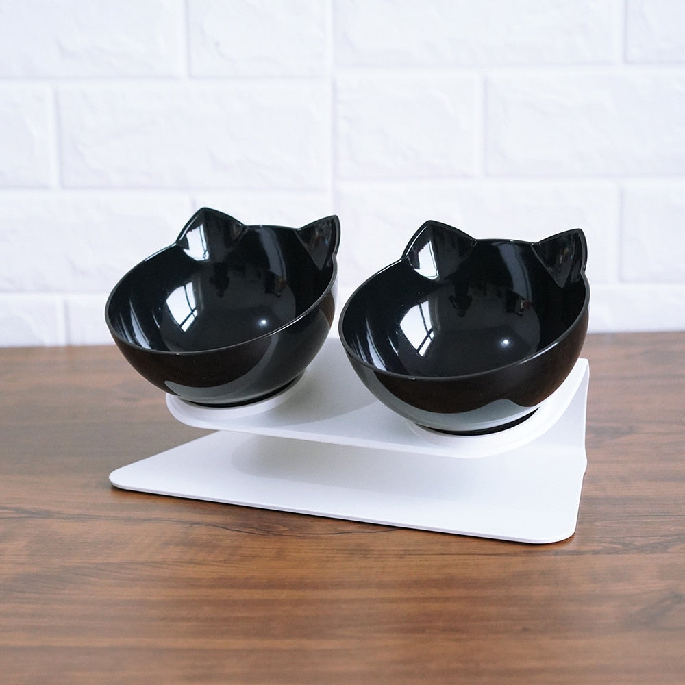 Non-Slip Elevated Double Pet Bowl for Spine Protection