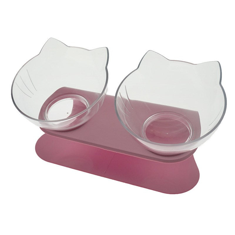 Non-Slip Elevated Double Pet Bowl for Spine Protection