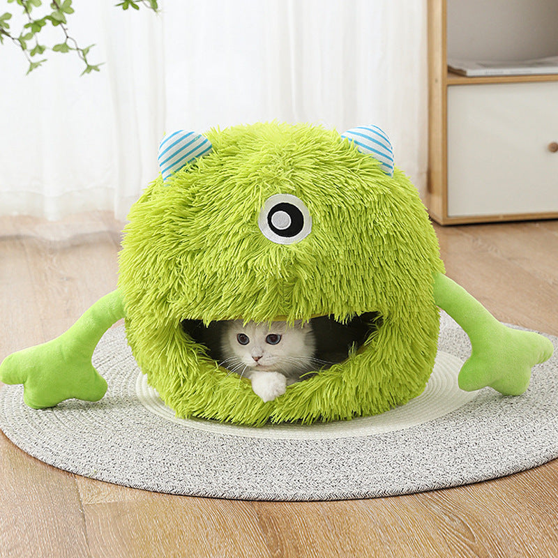 Machine Washable Fluffy Calming Bed for Small Animals