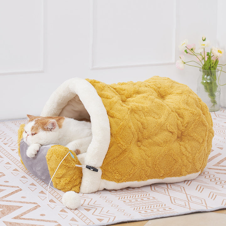Arctic Velvet Plush Pet Nest Bed with Pillow