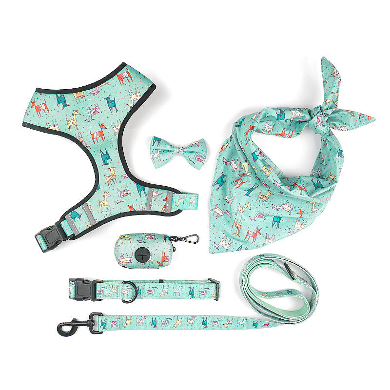 Pet Leash Harness With Decorative Bow