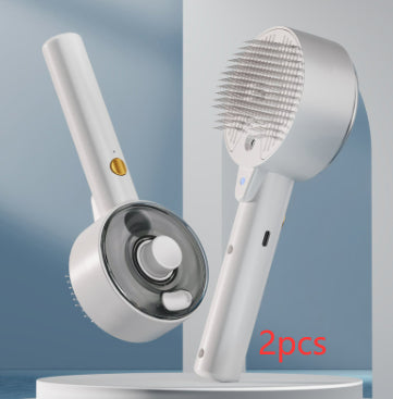 Pet Hair Remover Steam Brush for Self-Cleaning Grooming