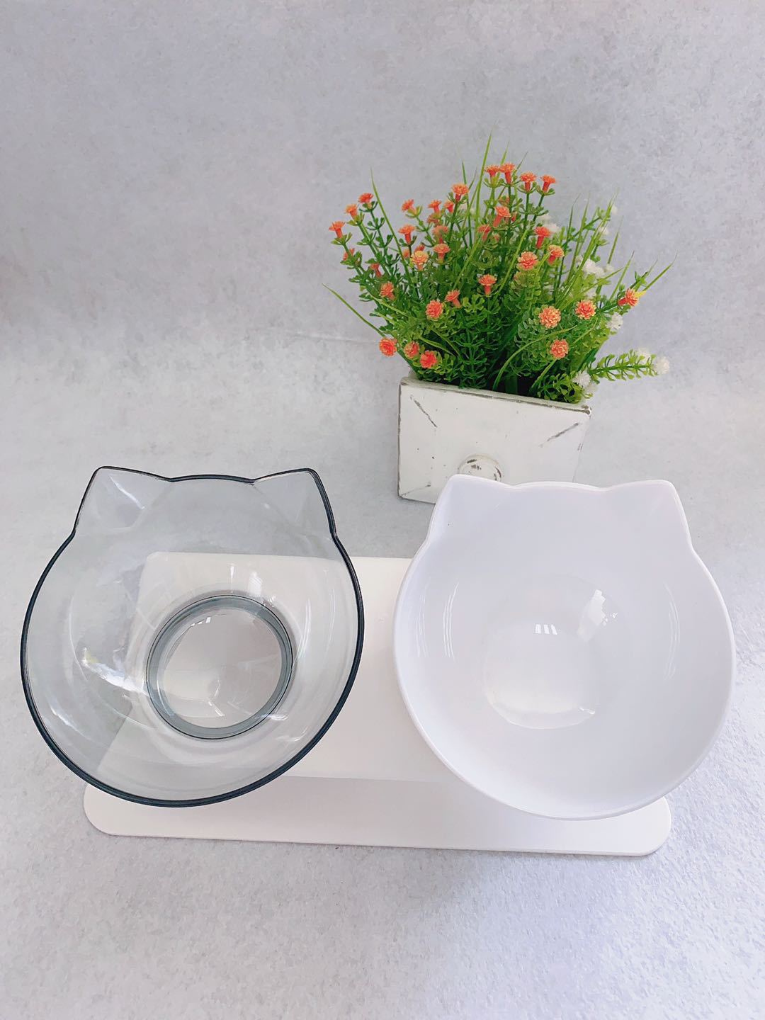 Non-Slip Elevated Double Pet Bowl for Spine Protection
