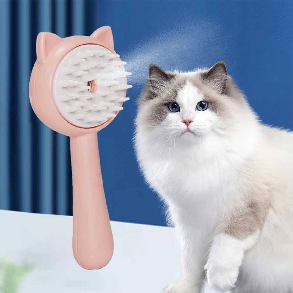Multifunctional Rechargeable Pet Grooming Brush with Mist