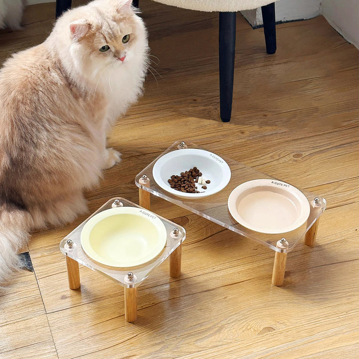 Elevated Anti-Tip Ceramic Double Pet Bowl