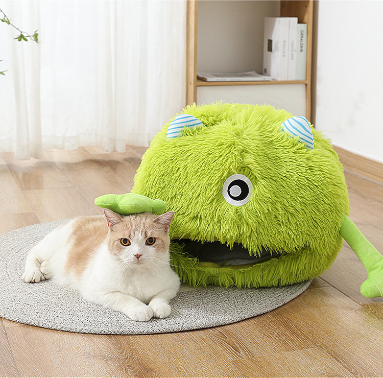 Machine Washable Fluffy Calming Bed for Small Animals
