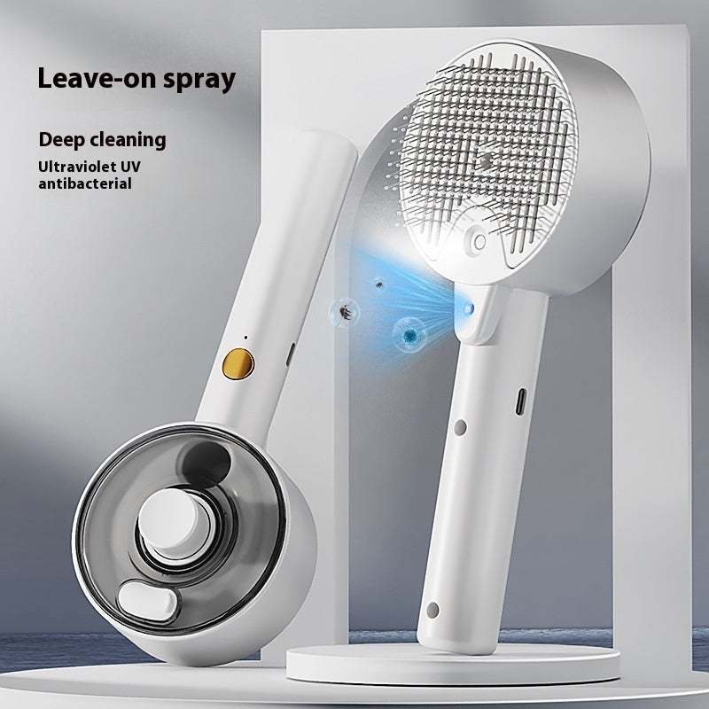 Pet Hair Remover Steam Brush for Self-Cleaning Grooming