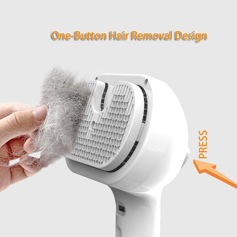Self-Cleaning Pet Grooming Comb with Built-In Mist Humidifier