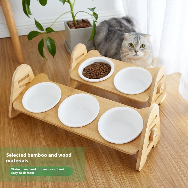 Tilted Pet Bowl for Cervical Spine Protection