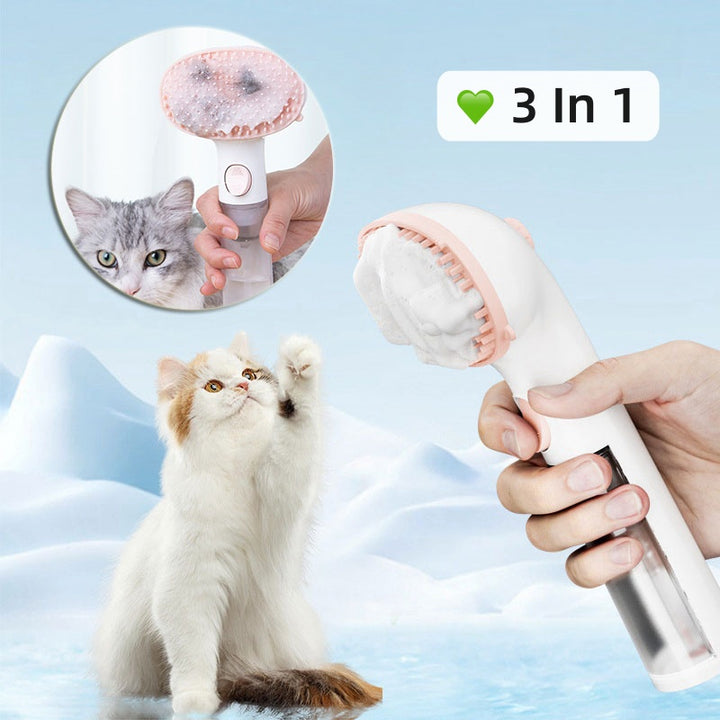 3-in-1 Pet Steam Brush for Cleaning and Hair Removal