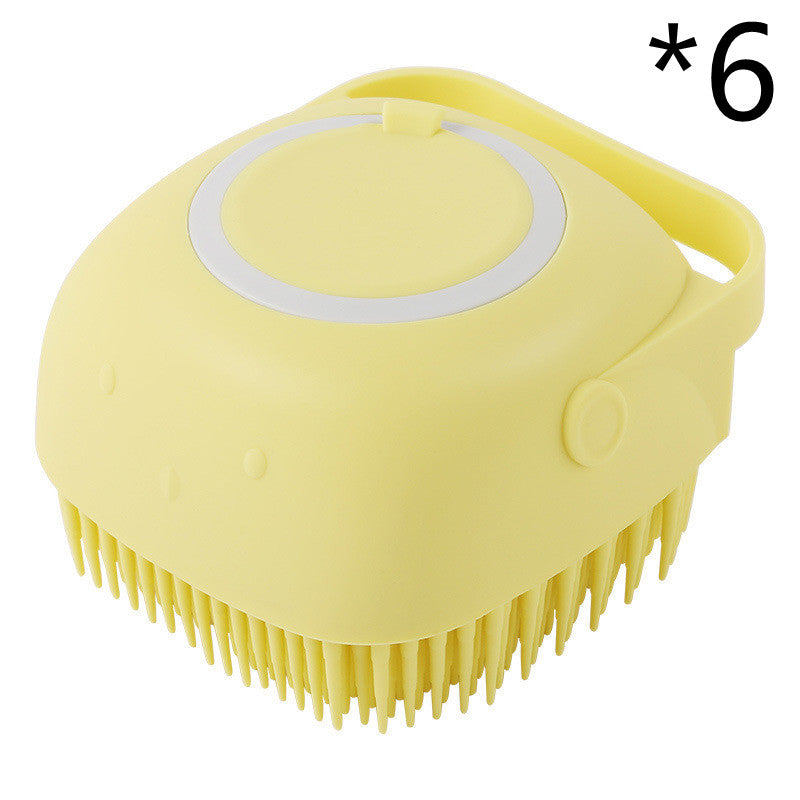 Silicone Pet Bath Massage Gloves with Shampoo Dispenser