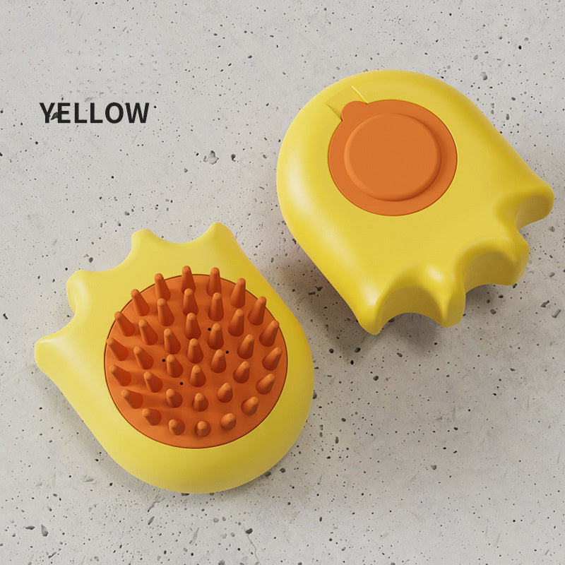 Pet Bath Massage Brush with Shampoo Dispenser and Comb