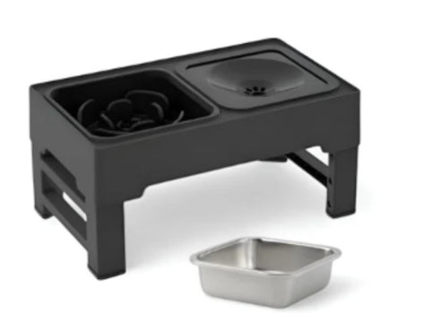 Adjustable Elevated Double Pet Bowl with Stainless Stand