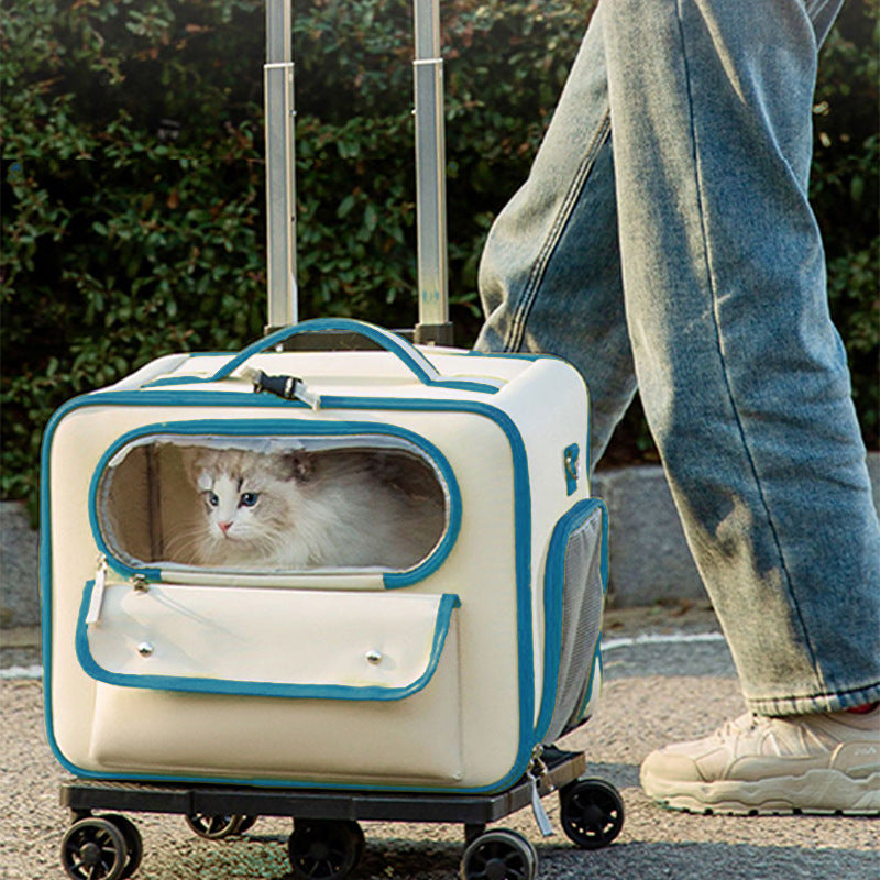 Pet Travel Backpack Trolley Bag Anti-Stress Carrier