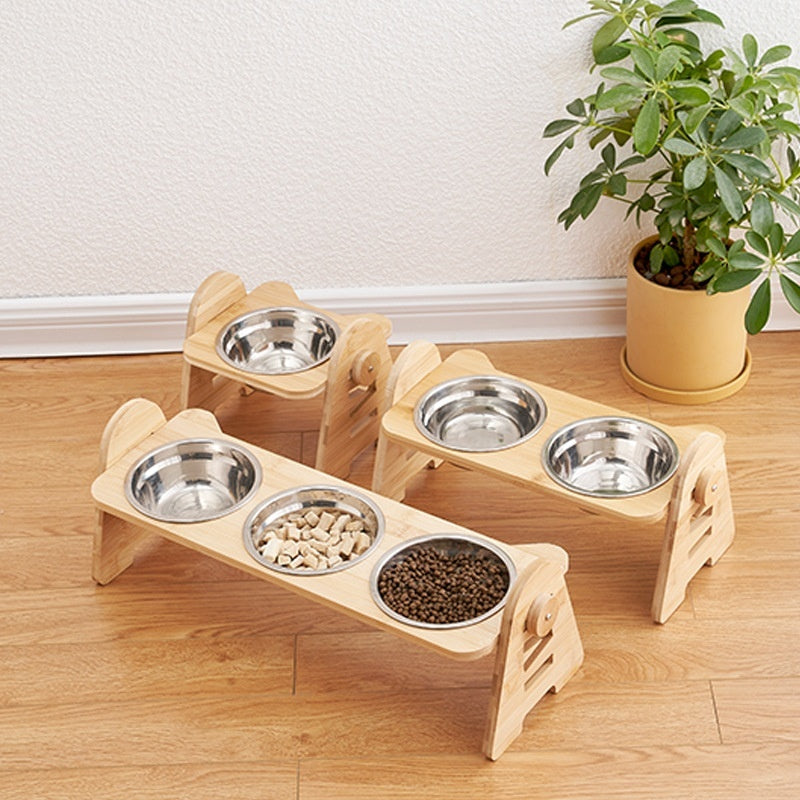 Tilted Pet Bowl for Cervical Spine Protection