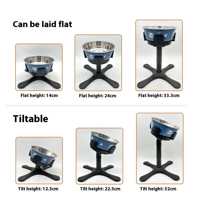 Adjustable Elevated Pet Bowl Stand with Anti-Tip Design
