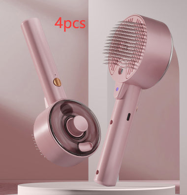 Pet Hair Remover Steam Brush for Self-Cleaning Grooming