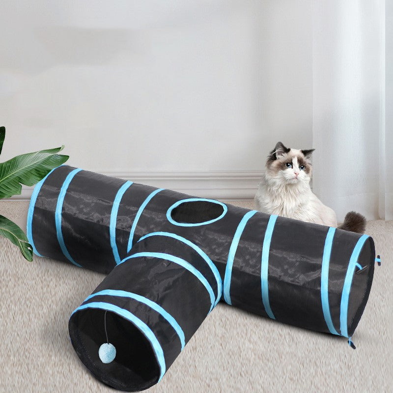 Foldable Plush Pet Tunnel Climbing Path Toy