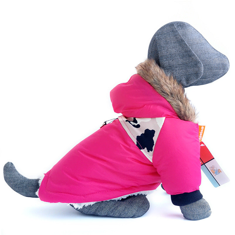 Warm Pet Coat With Traction Rope Design