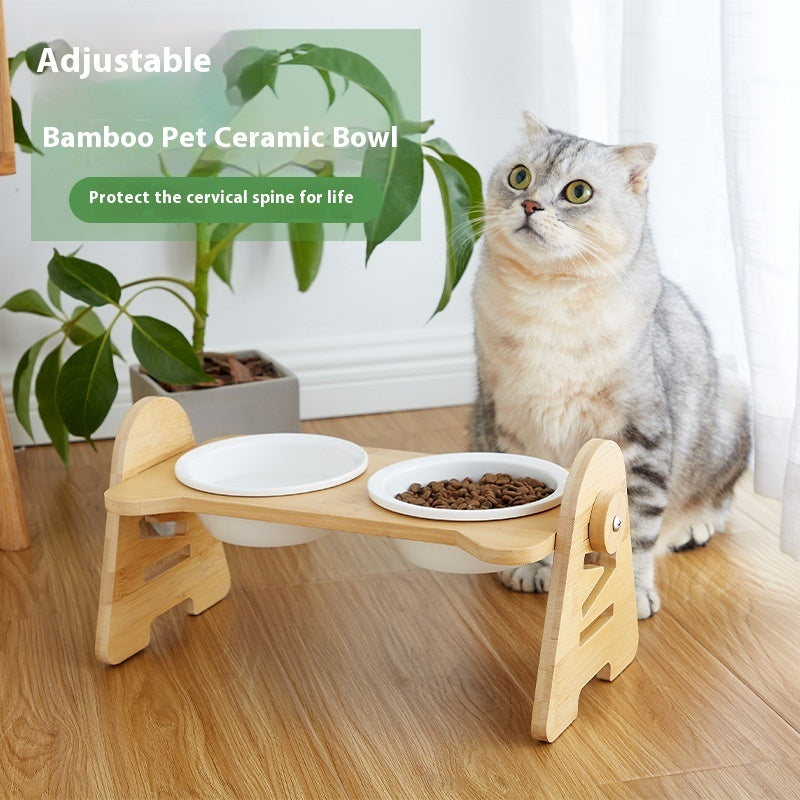 Tilted Pet Bowl for Cervical Spine Protection