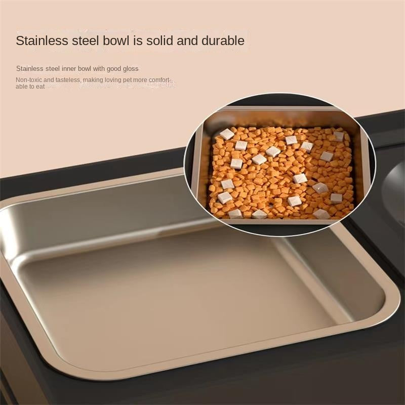 Adjustable Elevated Double Pet Bowl with Stainless Stand