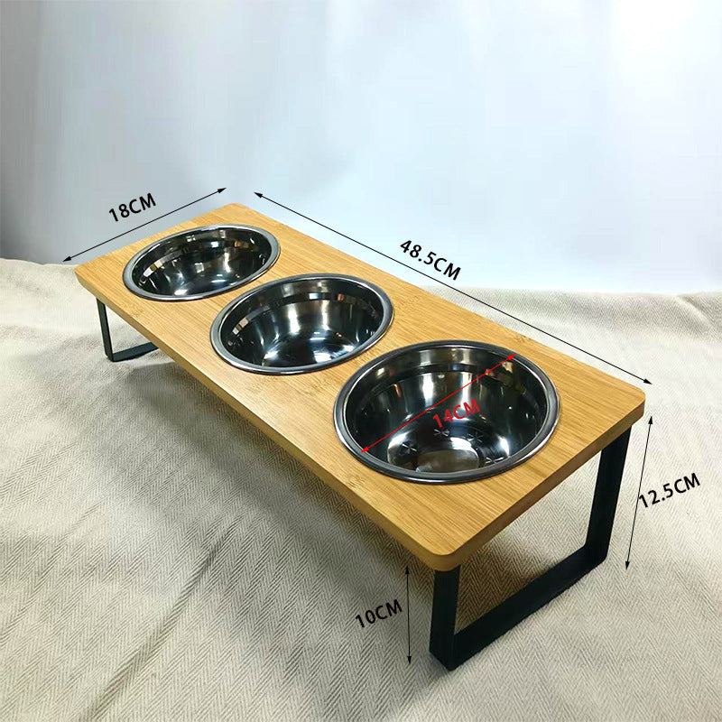 Elevated Stainless Steel Anti-Tip Large Pet Food Bowl