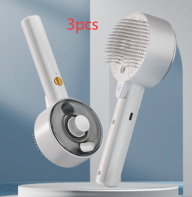 Pet Hair Remover Steam Brush for Self-Cleaning Grooming