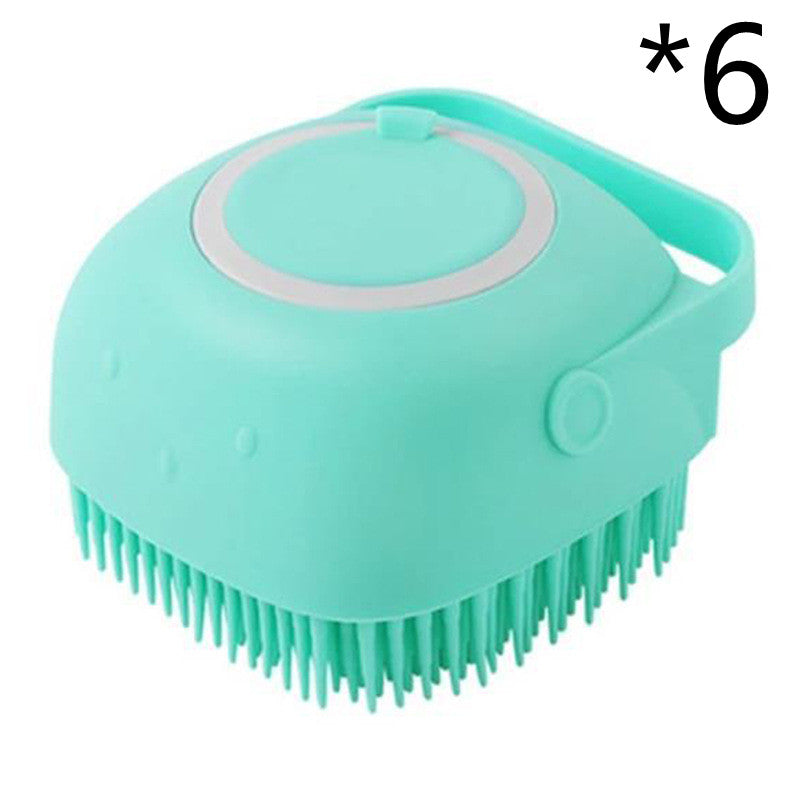 Silicone Pet Bath Massage Gloves with Shampoo Dispenser