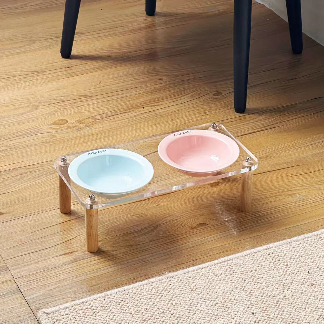 Elevated Anti-Tip Ceramic Double Pet Bowl