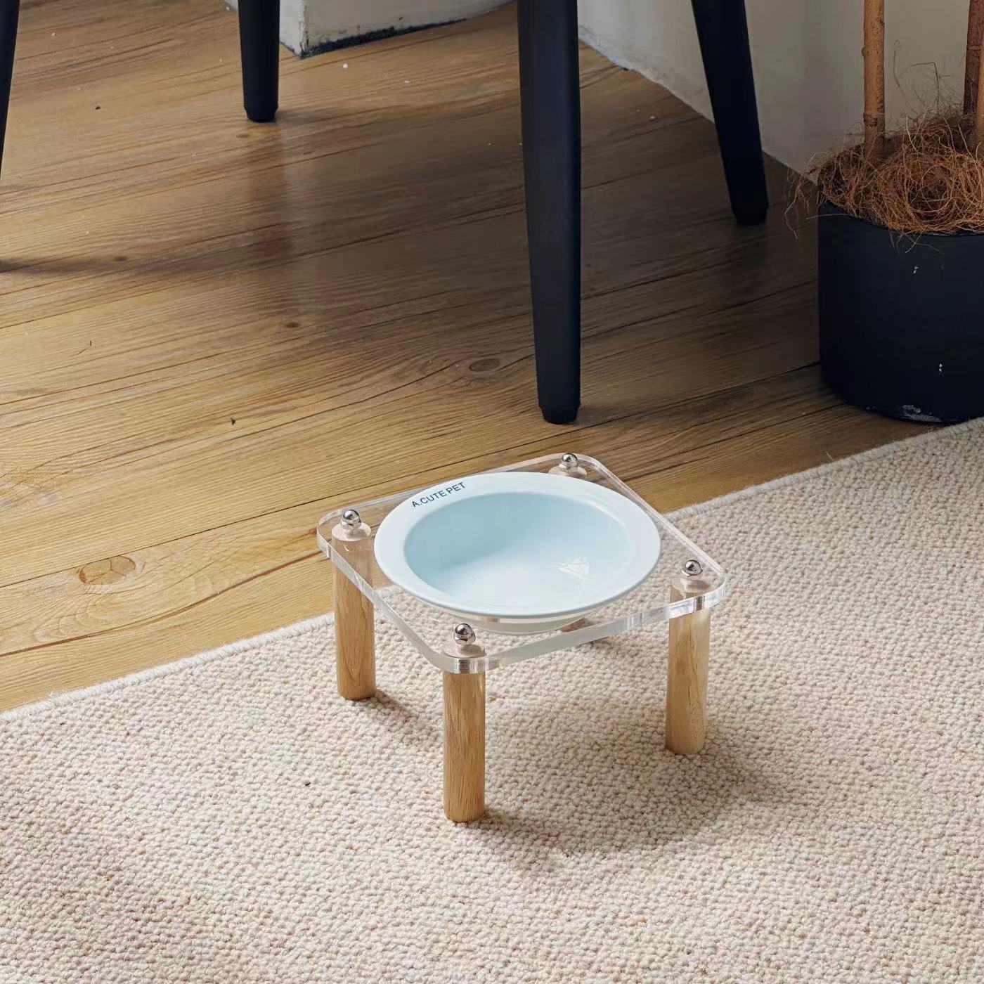 Elevated Anti-Tip Ceramic Double Pet Bowl