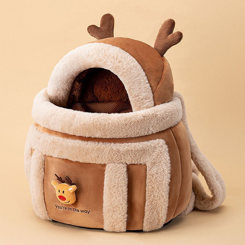 Animal-Shaped Portable Pet Backpack Off-Shoulder Carrier