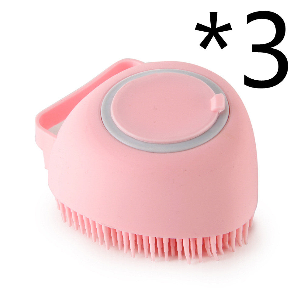Silicone Pet Bath Massage Gloves with Shampoo Dispenser