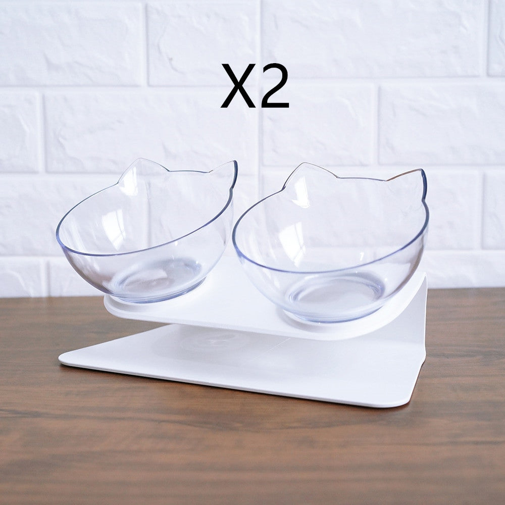 Non-Slip Elevated Double Pet Bowl for Spine Protection