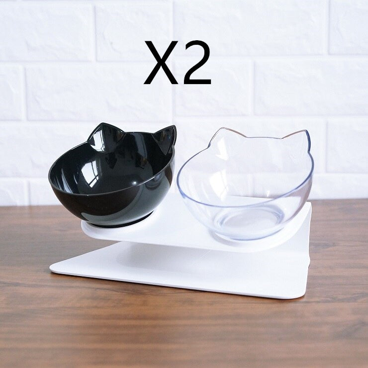 Non-Slip Elevated Double Pet Bowl for Spine Protection