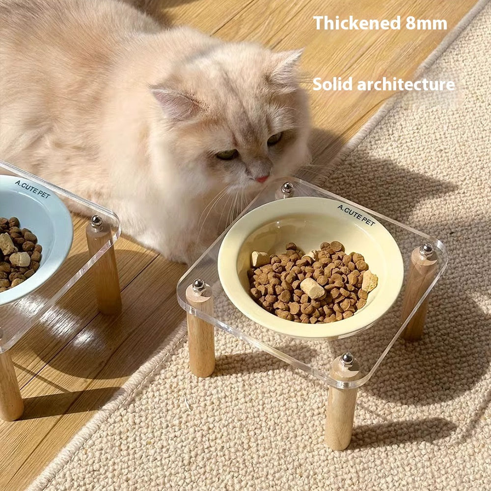 Elevated Anti-Tip Ceramic Double Pet Bowl