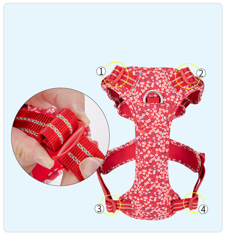Vest Style Pet Leash With Chest Harness