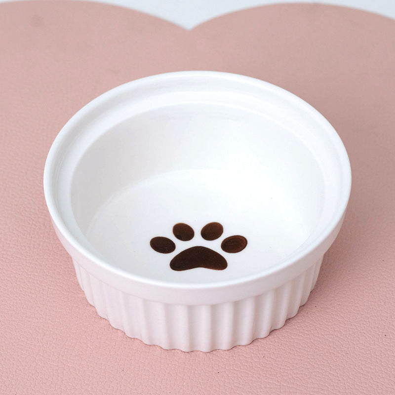 Elevated Tilted Ceramic Double Pet Bowl