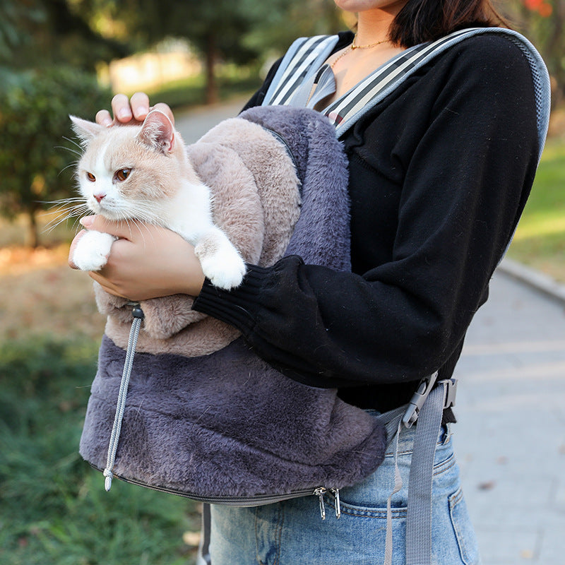 Fashion Plush Portable Pet Chest Backpack