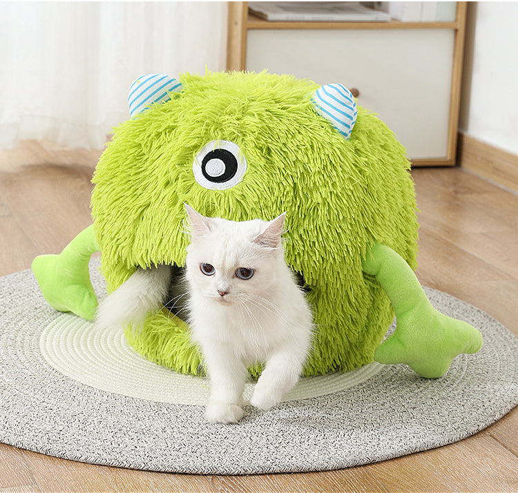 Machine Washable Fluffy Calming Bed for Small Animals