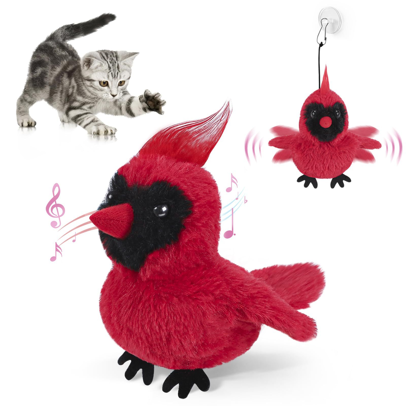 USB Rechargeable Interactive Plush Bird Toy for Pets