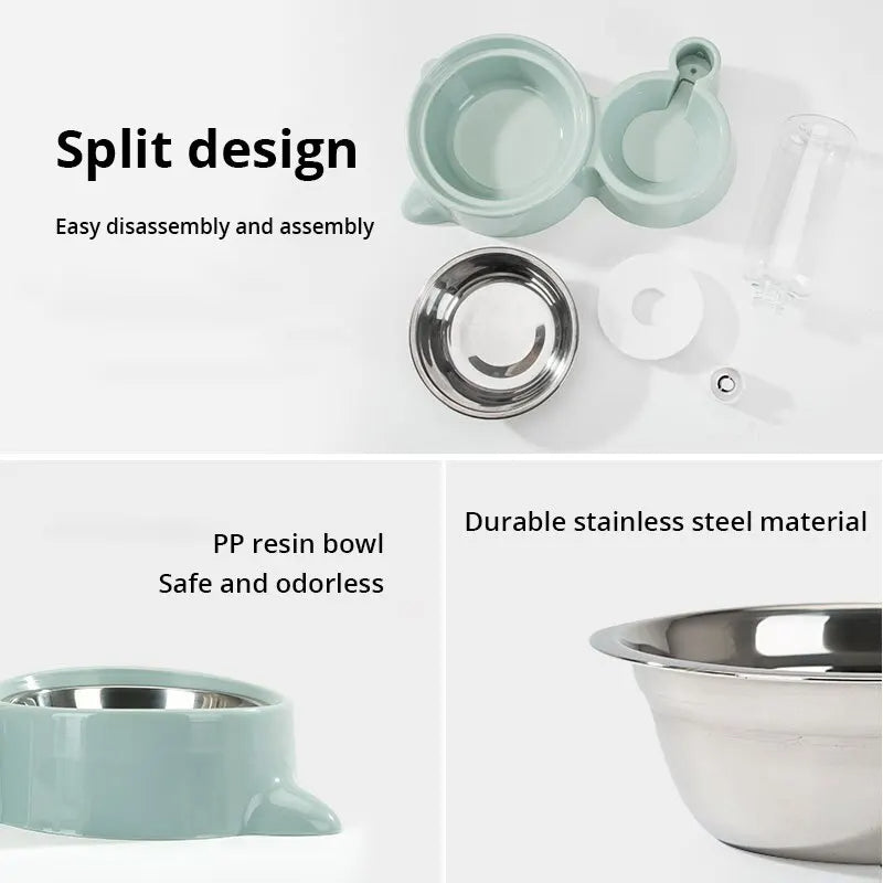 Automatic Pet Food and Water Dispenser Bowl