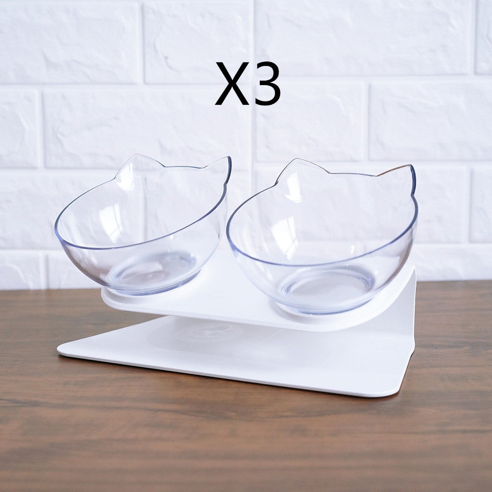 Non-Slip Elevated Double Pet Bowl for Spine Protection