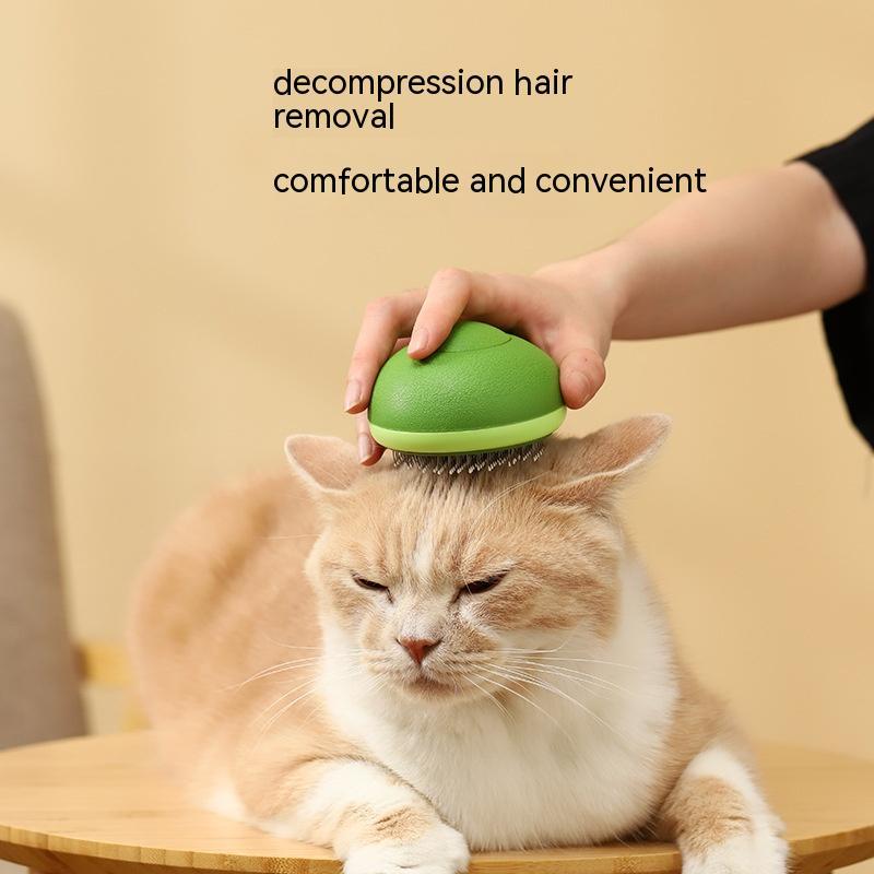 Avocado-Shaped Pet Hair Remover Brush with Stainless Steel Needles