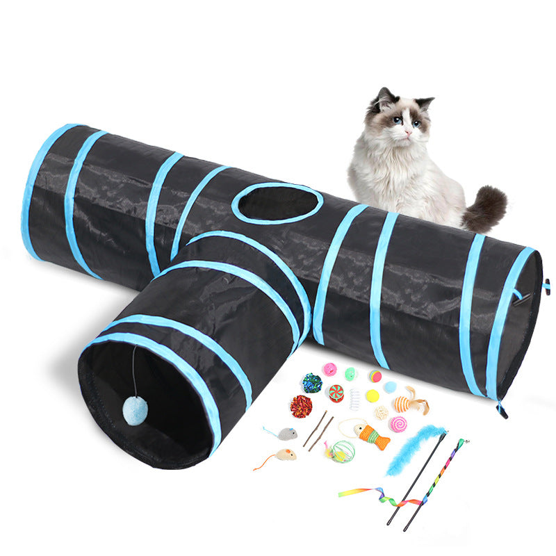 Foldable Plush Pet Tunnel Climbing Path Toy