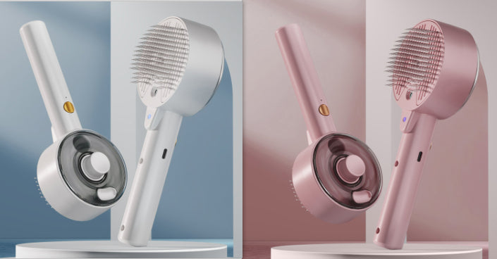 Pet Hair Remover Steam Brush for Self-Cleaning Grooming