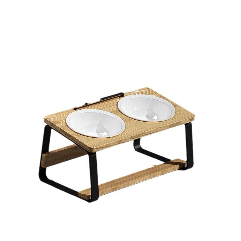 Ceramic Double Pet Bowl for Spine Protection